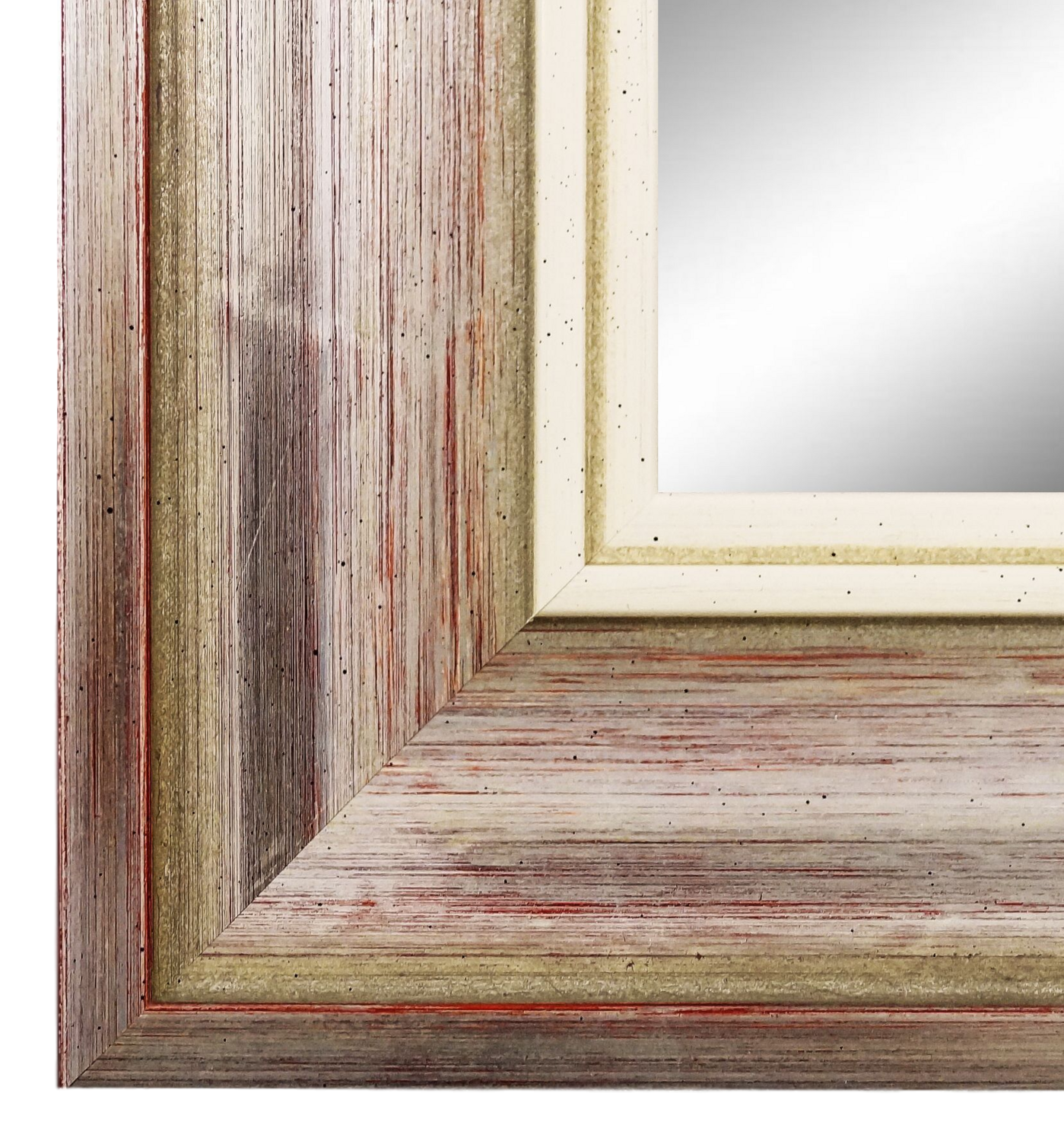 Wandspiegel Passau Silber Rot Weiss 60x90 cm