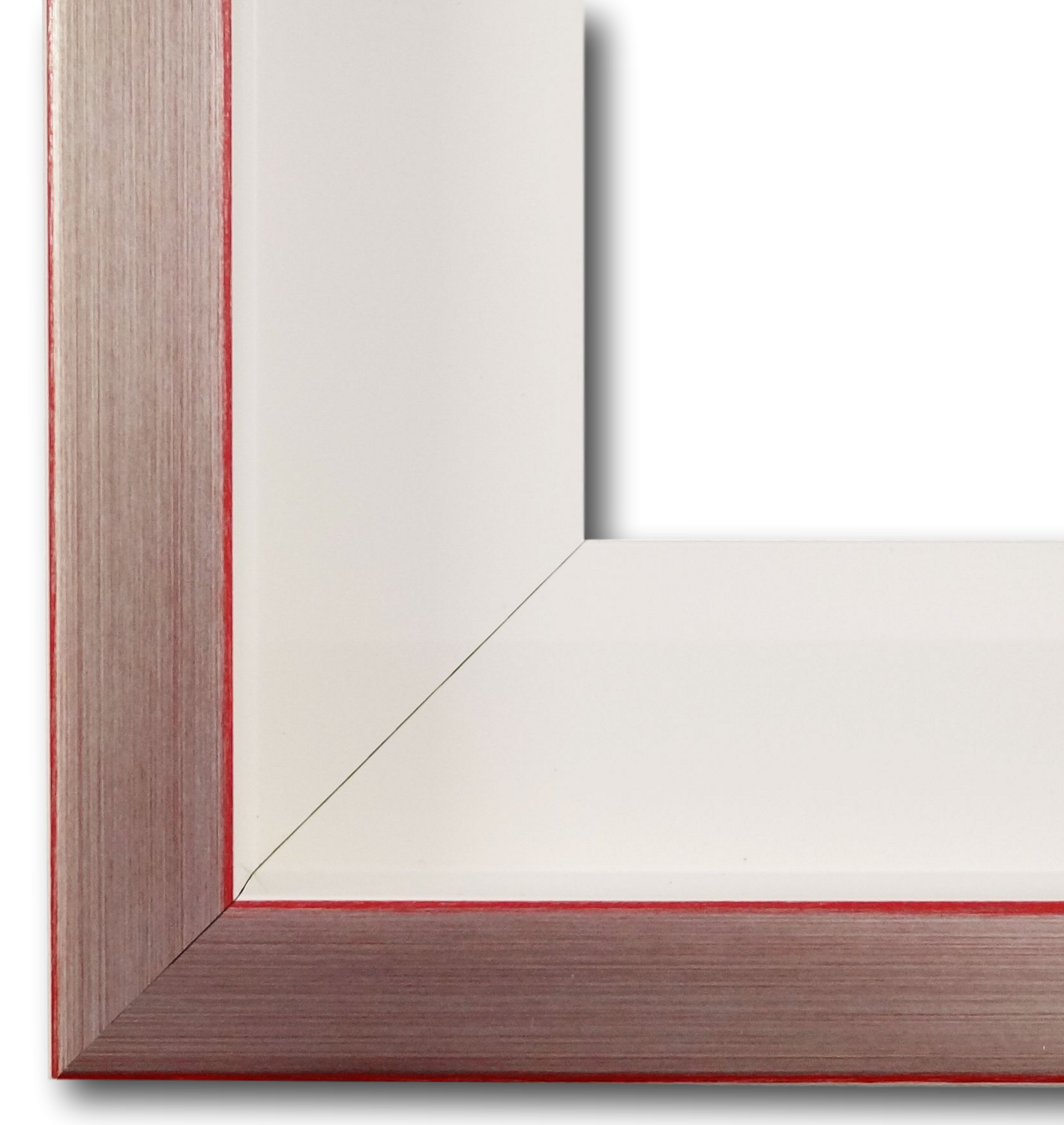 Schattenfugenrahmen Olching Weiss Silber Rot 13x18 cm