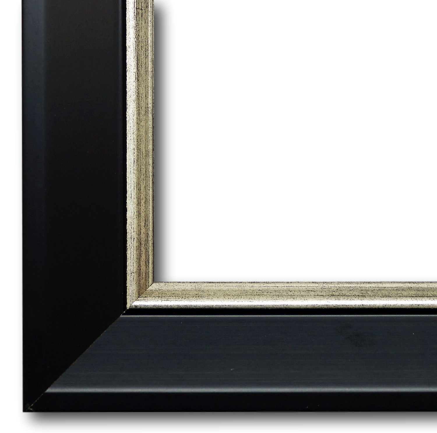 Bilderrahmen Ismaning Schwarz Silber 100x100 cm