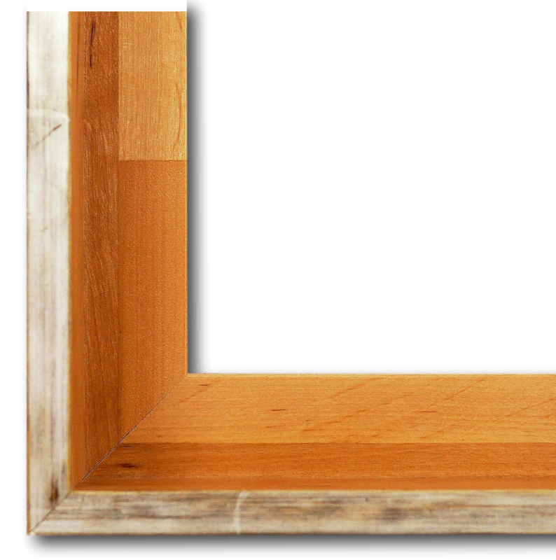 Schattenfugenrahmen Kempten Echt-Weissgold Braun 80x120 cm