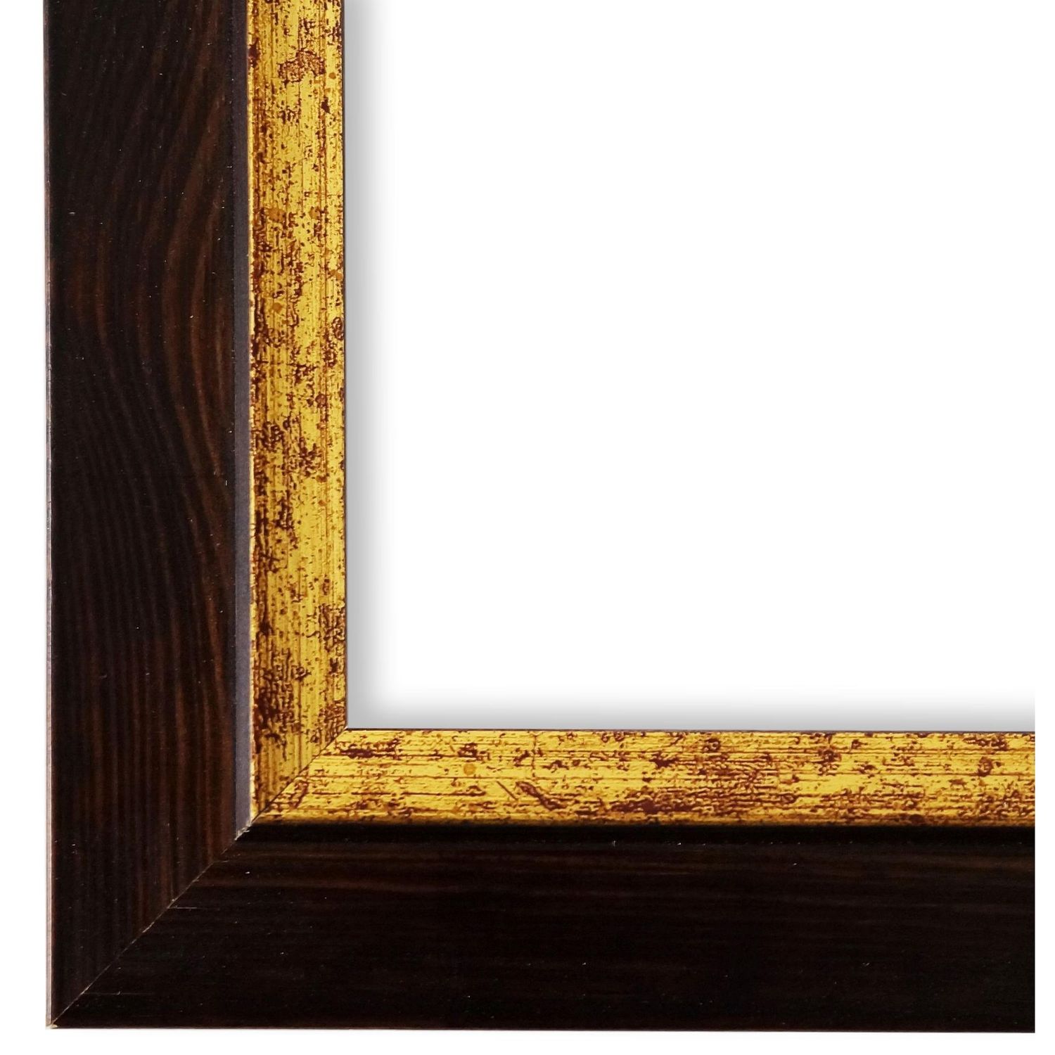 Bilderrahmen Schwabach Dunkel-Braun Gold 15x20 cm