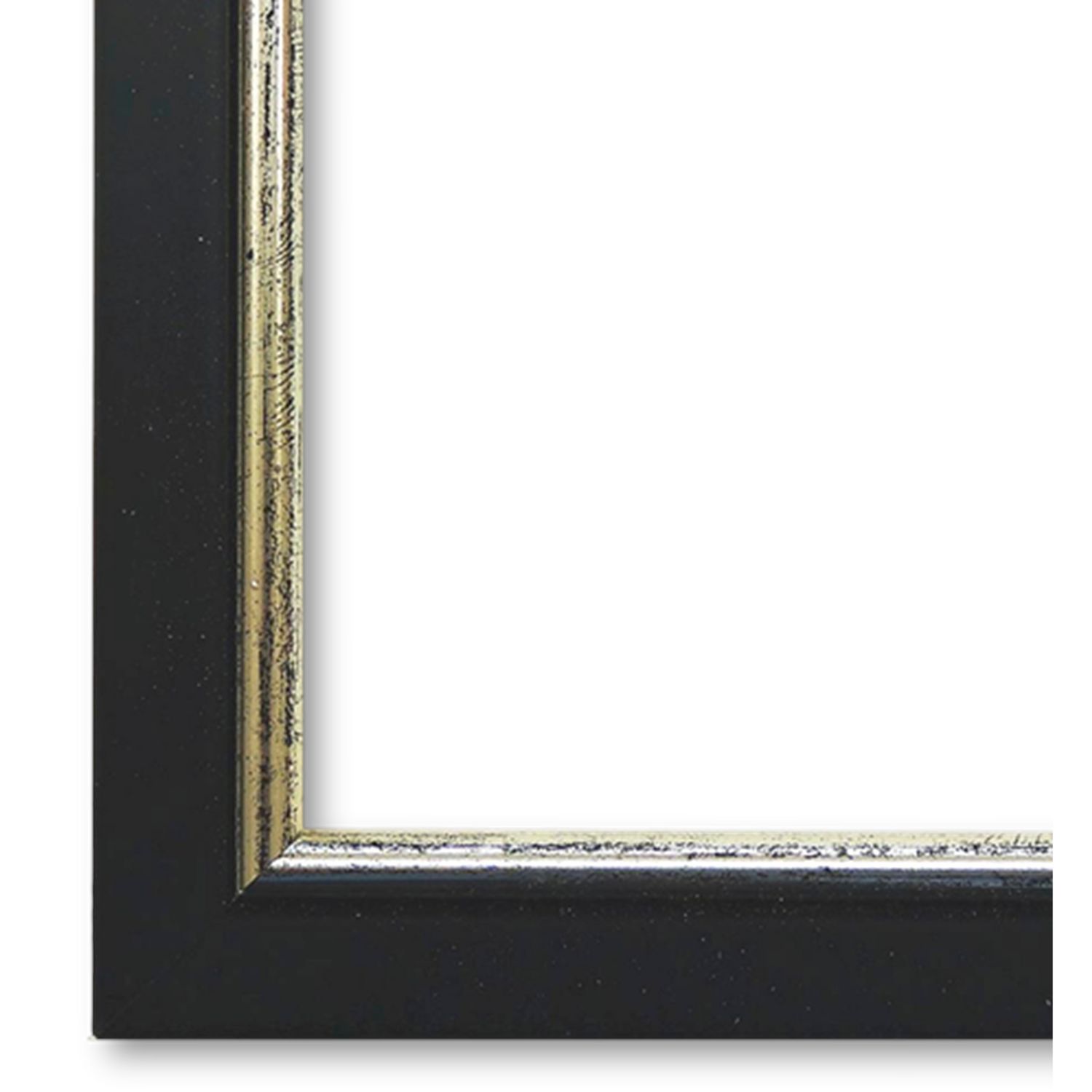 Bilderrahmen mit Museumsglas Aschaffenburg schwarz silber 18x24 cm