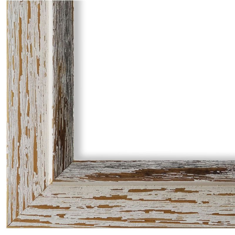 Bilderrahmen mit Museumsglas Schwabach Weiß Beige Braun DIN A2 cm