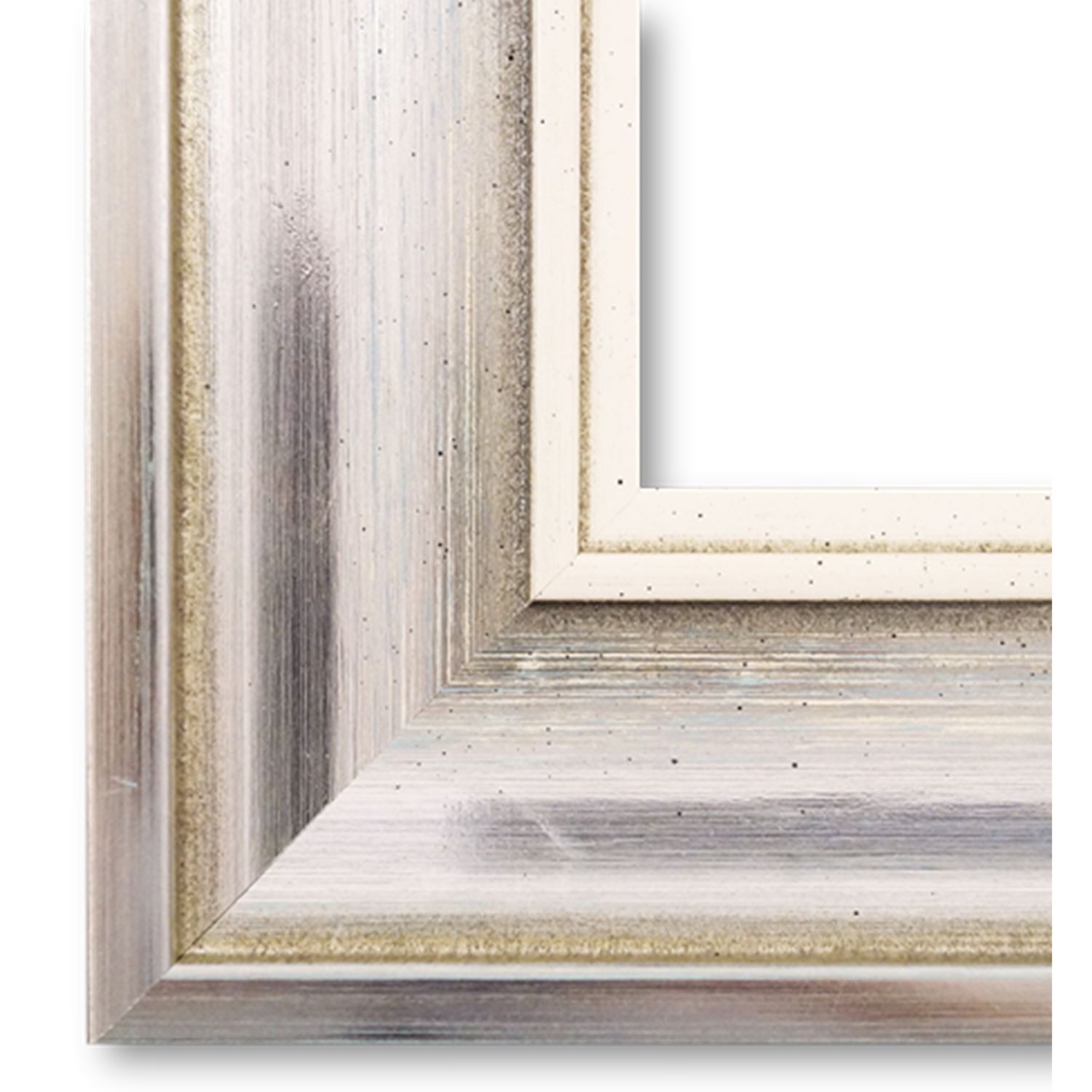 Bilderrahmen mit Museumsglas Passau Silber Blau Weiss 100x100 cm