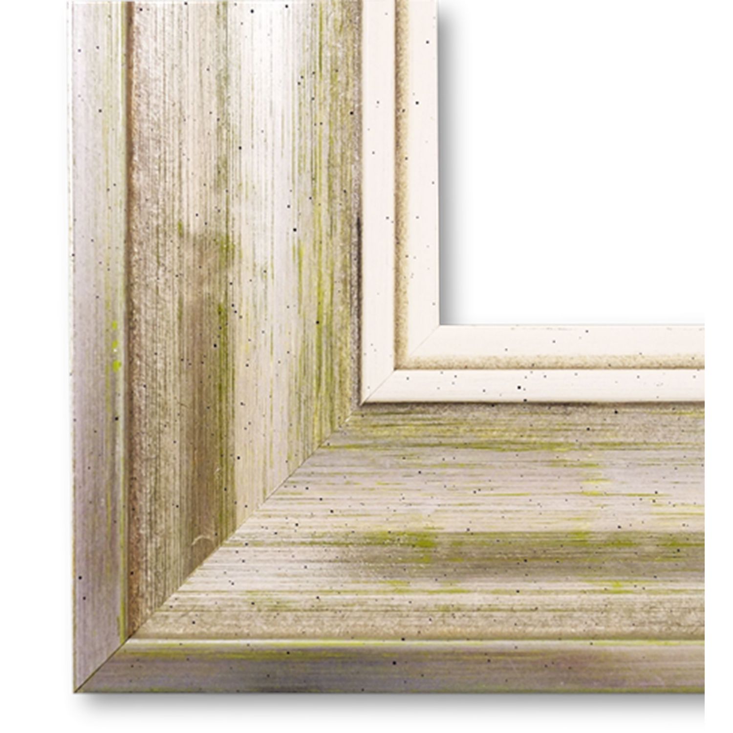 Bilderrahmen mit Museumsglas Passau Silber Grün Weiss 100x100 cm