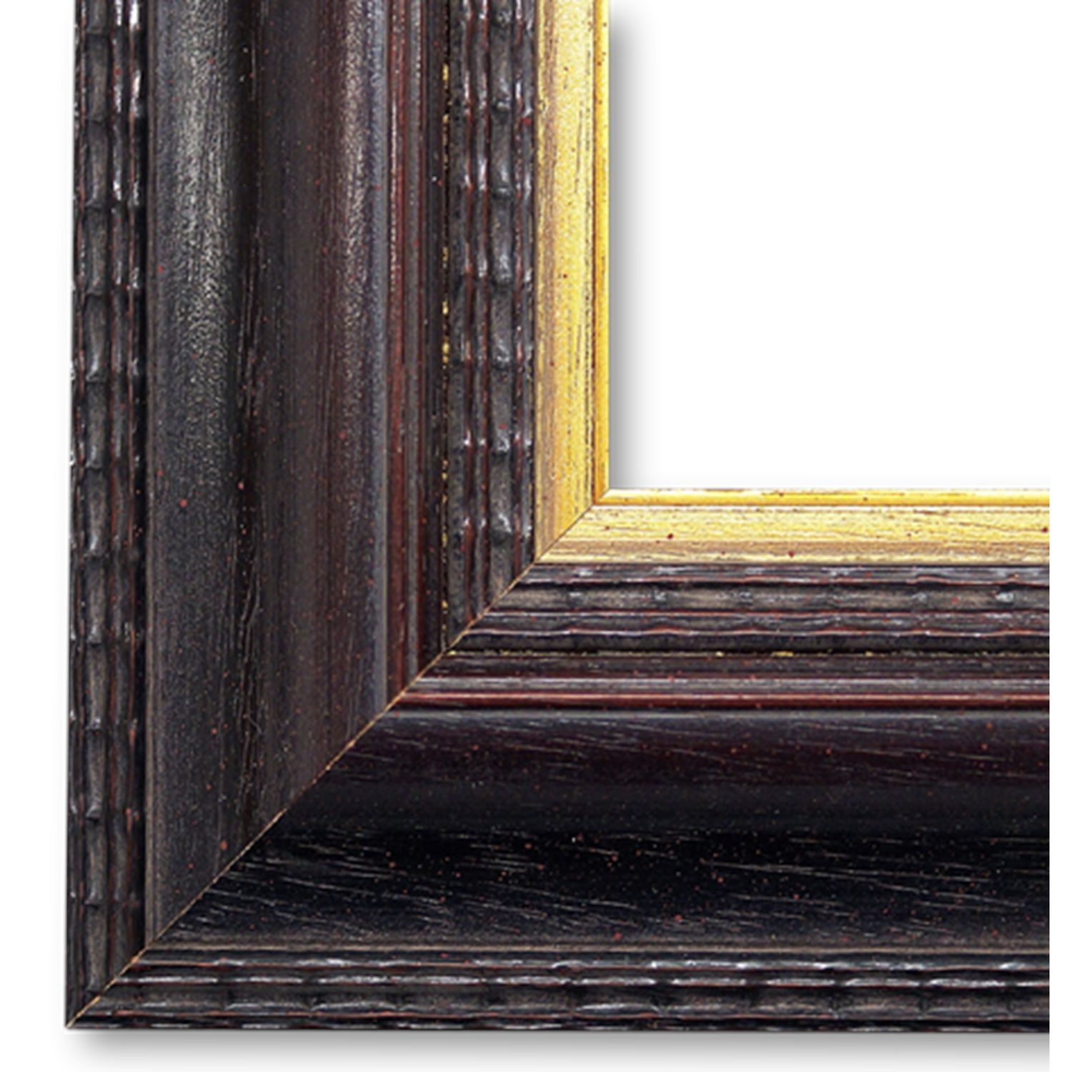 Bilderrahmen Museumsglas Neustadt Schwarz Gold verziert 100x140 cm