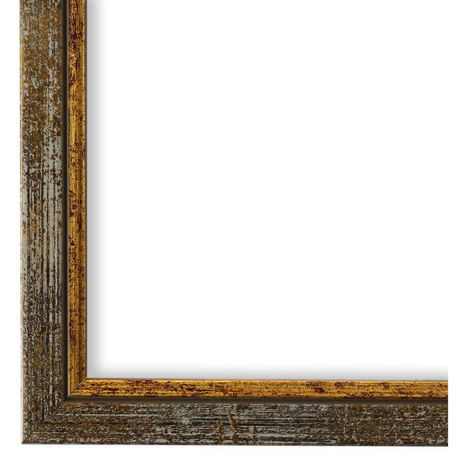 Bilderrahmen Sanremo vintage shabby in Grau Gold 60x80 cm mit Museumsglas
