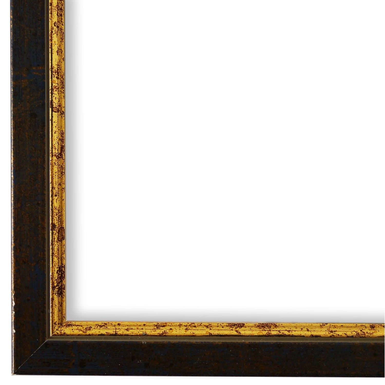Bilderrahmen Sanremo vintage shabby in Blau Gold 40x50 cm mit Normalglas