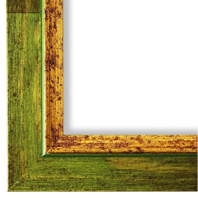 Bilderrahmen Catanzaro vintage shabby in Grün Gold 18x24 cm mit Plexiglas