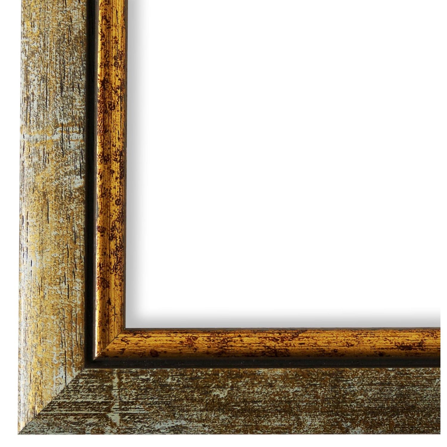 Bilderrahmen Perugia vintage shabby landhaus in Grau Gold DIN A3 mit Plexiglas