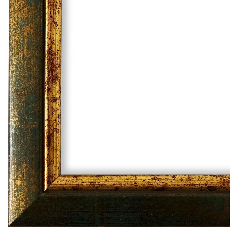Bilderrahmen Perugia vintage shabby landhaus in Grün Gold 20x20 cm mit Normalglas