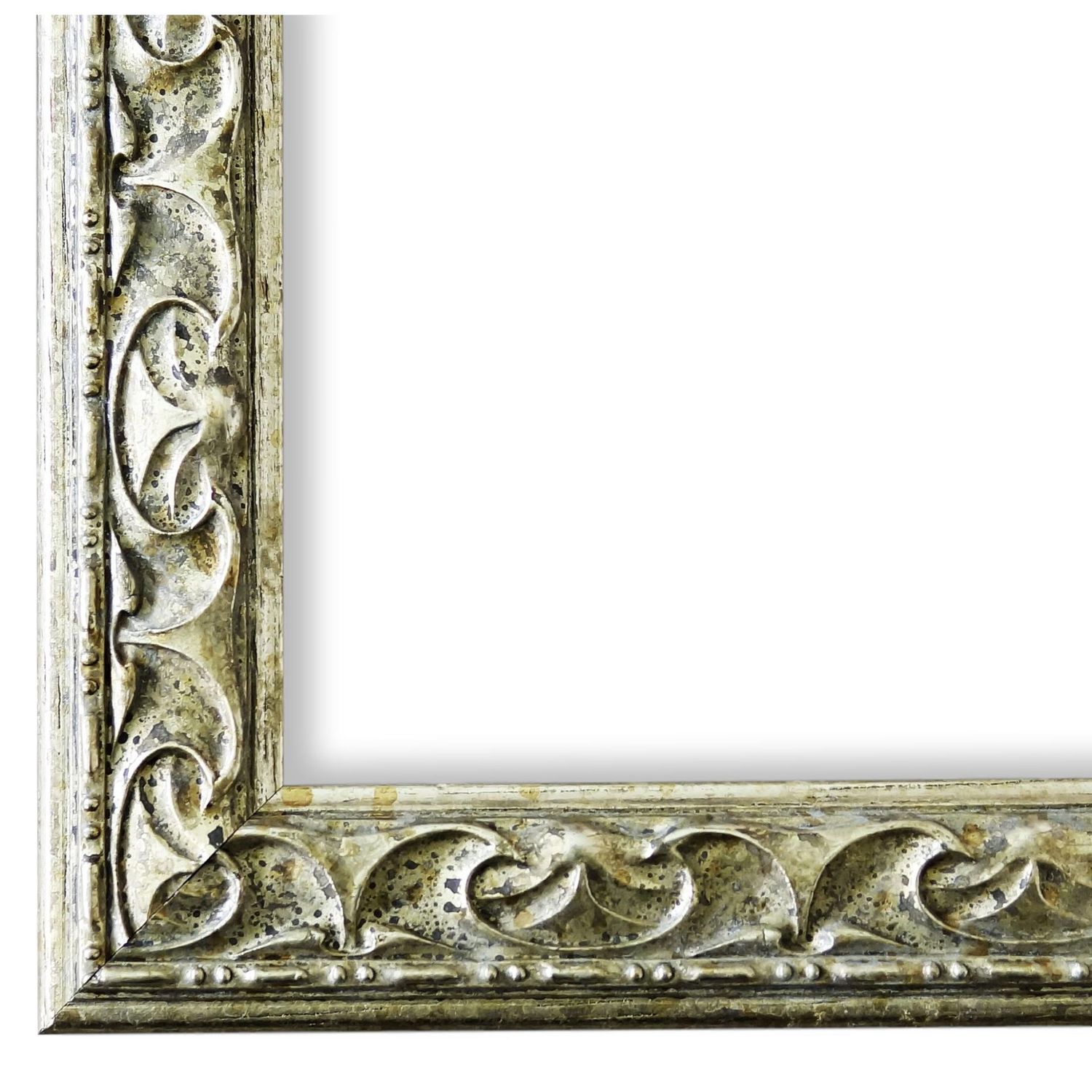 Bilderrahmen Mantova antik vintage verziert in Silber 40x40 cm ohne Glas Bilderrahmen Mantova antik vintage verziert in Silber 40x40 cm ohne Glas