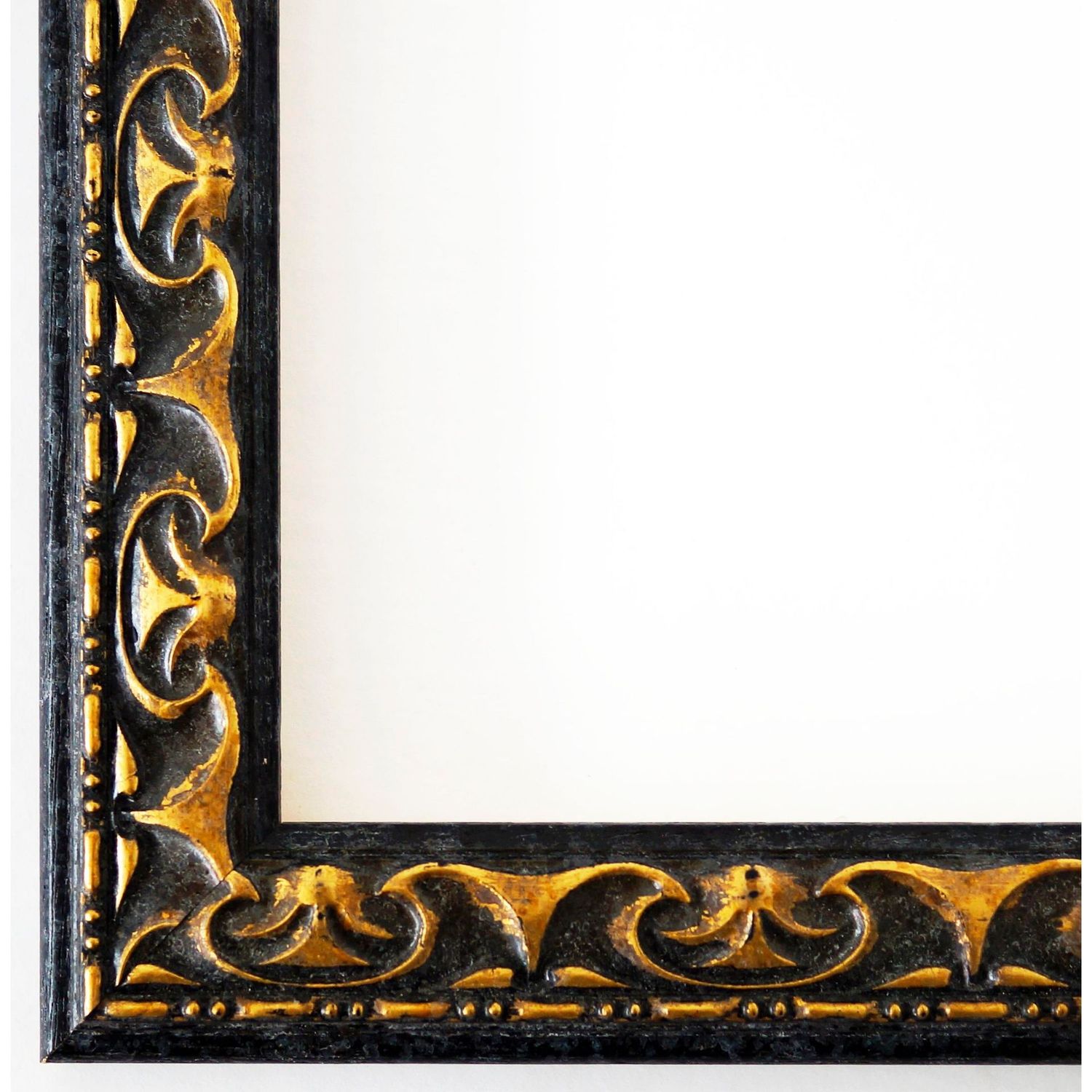 Bilderrahmen Mantova antik vintage verziert in Schwarz Gold 13x18 cm mit Plexiglas