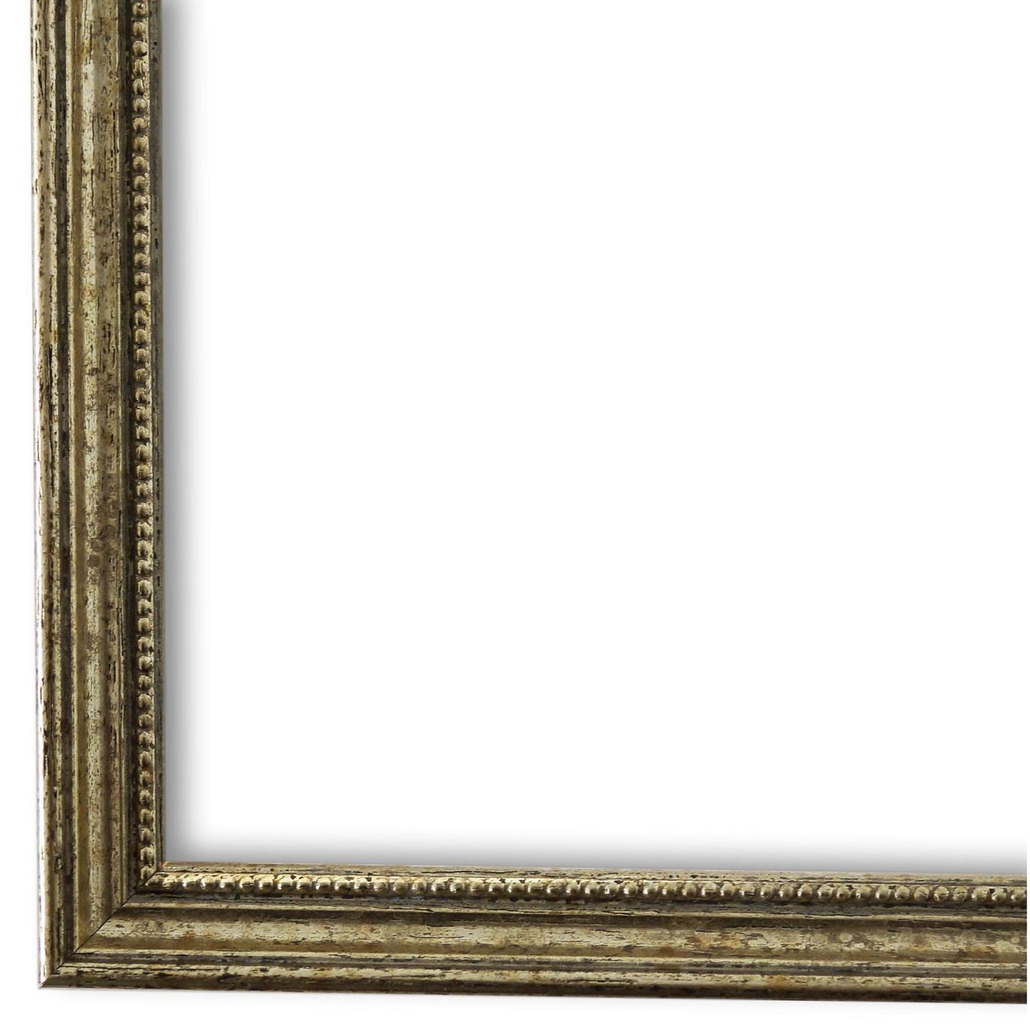 Bilderrahmen Empoli antik vintage verziert in Silber 30x45 cm mit Normalglas