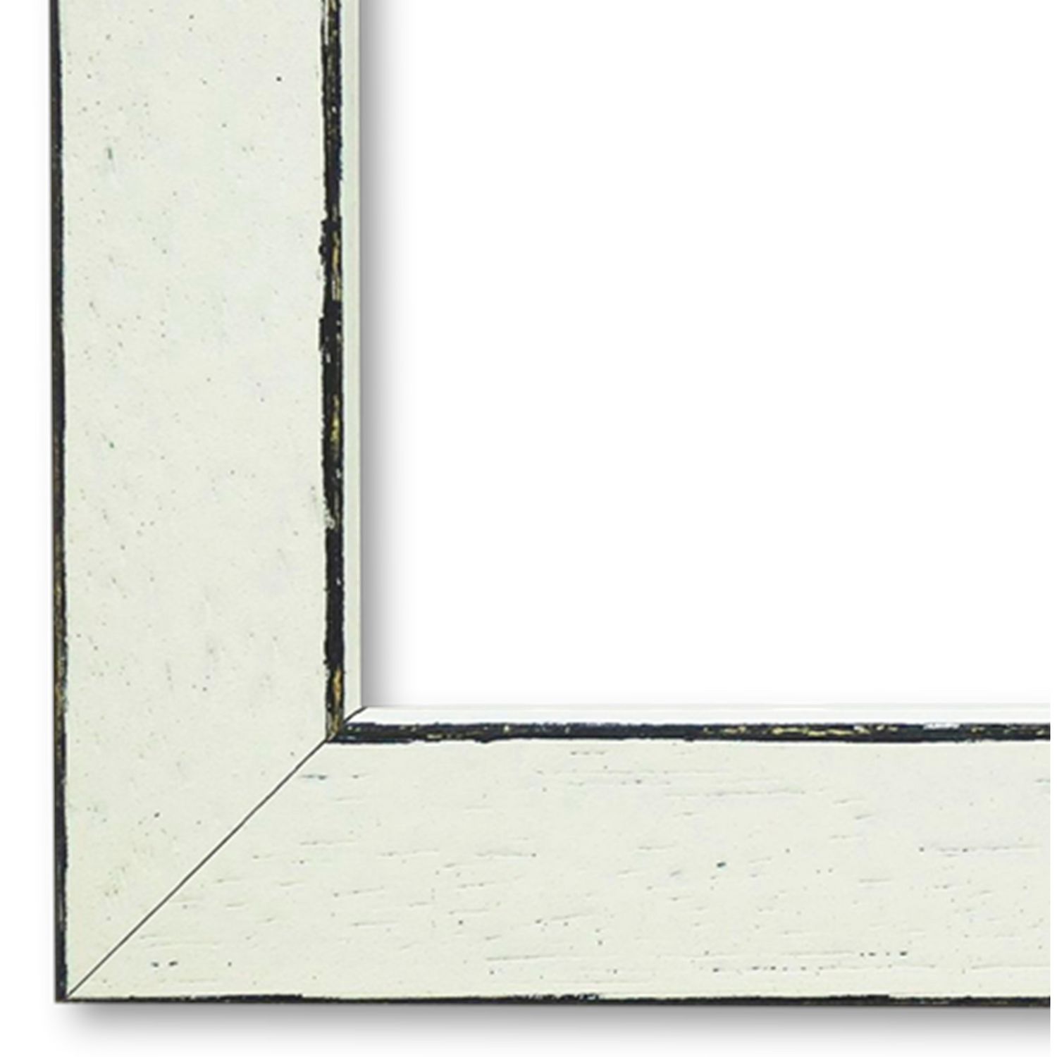 Bilderrahmen Bamberg vintage shabby retro in Weiß Schwarz 28x35 cm mit Plexiglas