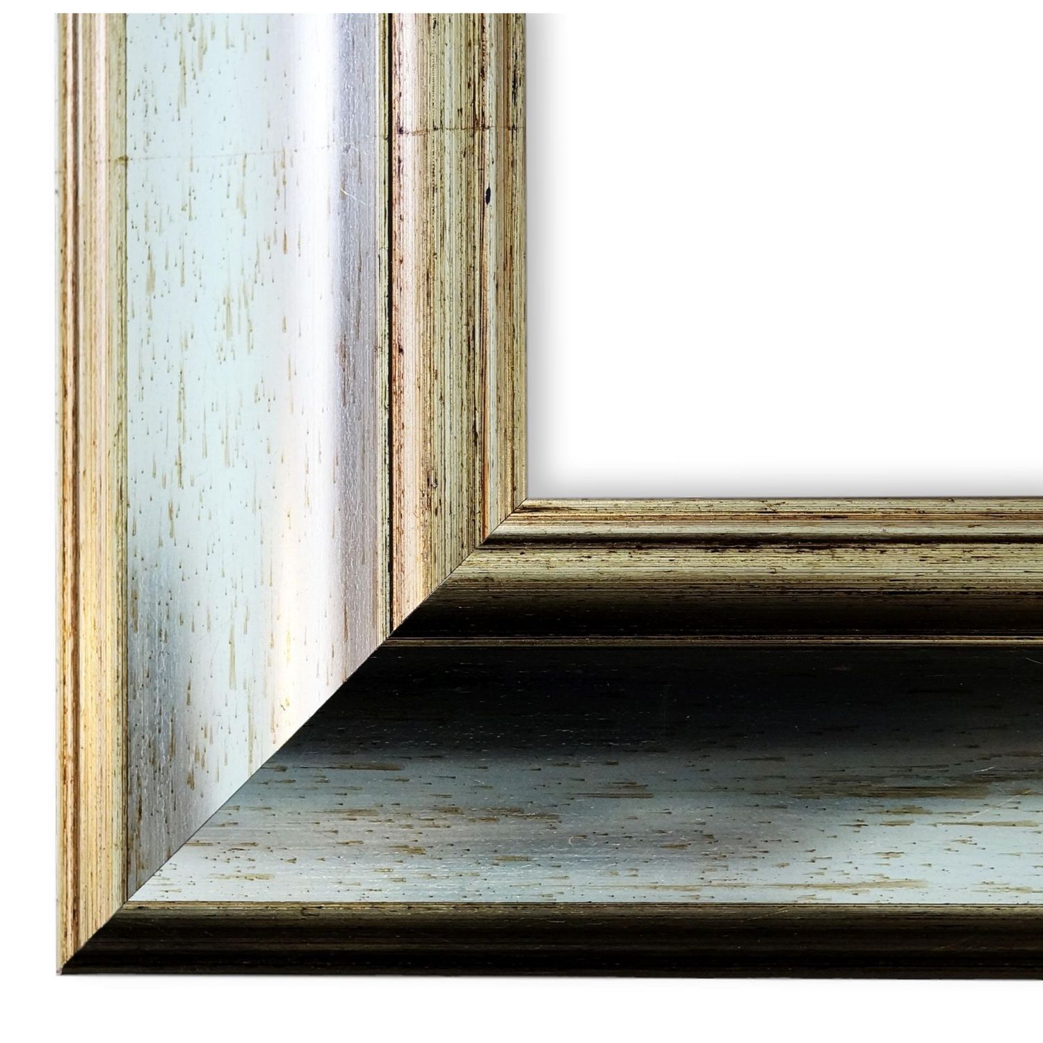 Bilderrahmen Acta vintage shabby retro in Silber 60x60 cm mit Museumsglas