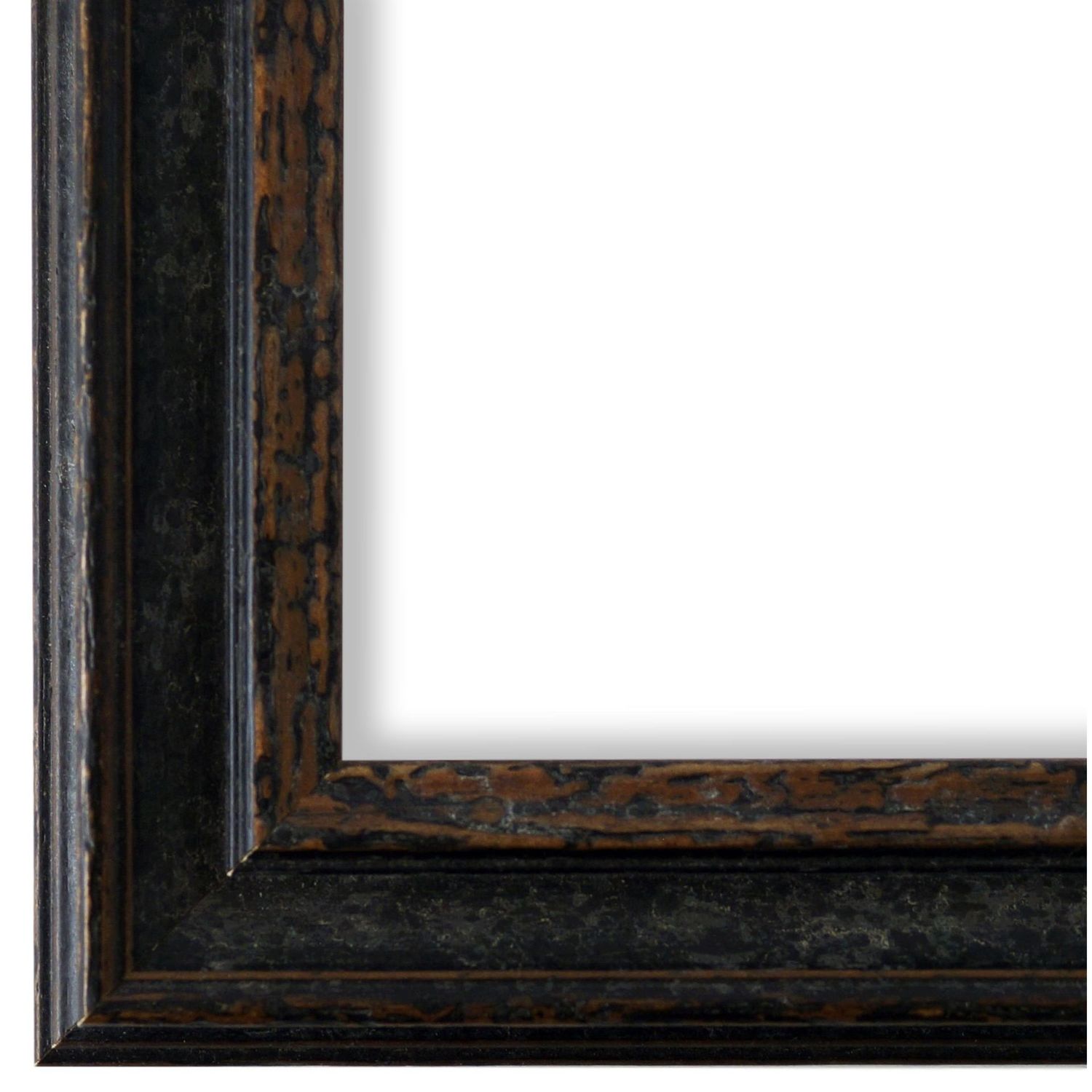 Bilderrahmen Forli antik vintage shabby in Schwarz 50x90 cm mit Normalglas