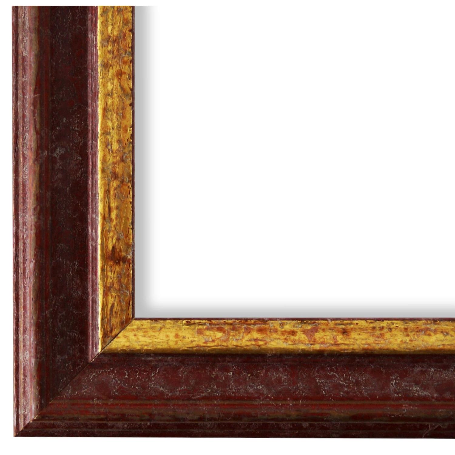 Bilderrahmen Forli antik vintage shabby in Rot Braun Gold 30x45 cm mit Normalglas