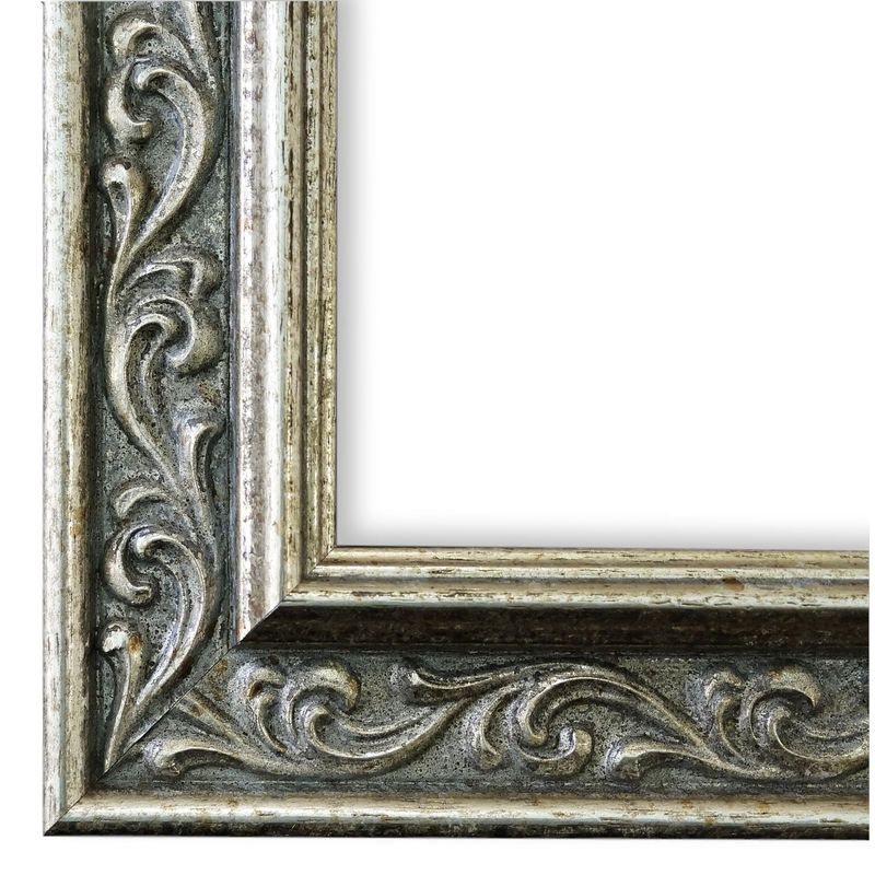 Bilderrahmen Verona barock antik verziert in Silber 20x25 cm mit Plexiglas