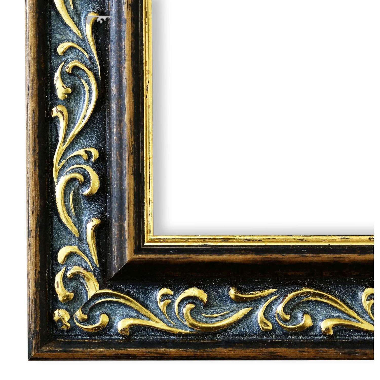 Bilderrahmen Verona barock antik verziert in Braun Gold DIN A2 mit Normalglas