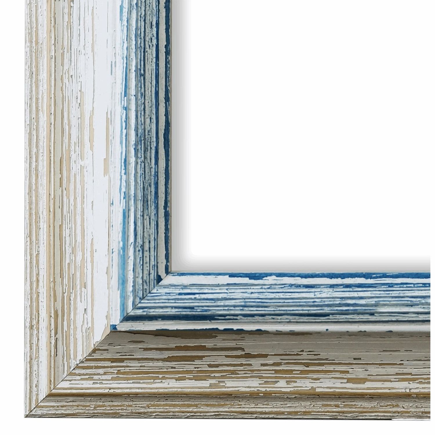 Bilderrahmen Bari vintage antik shabby in Weiß Blau 70x180 cm ohne Glas