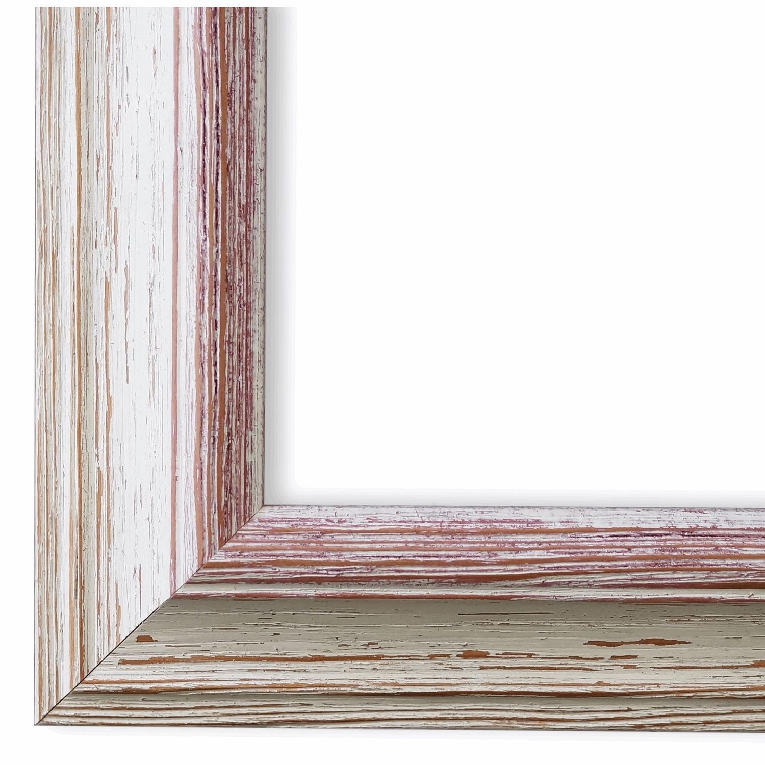 Bilderrahmen Bari vintage antik shabby in Weiß Rot DIN A5 mit Normalglas