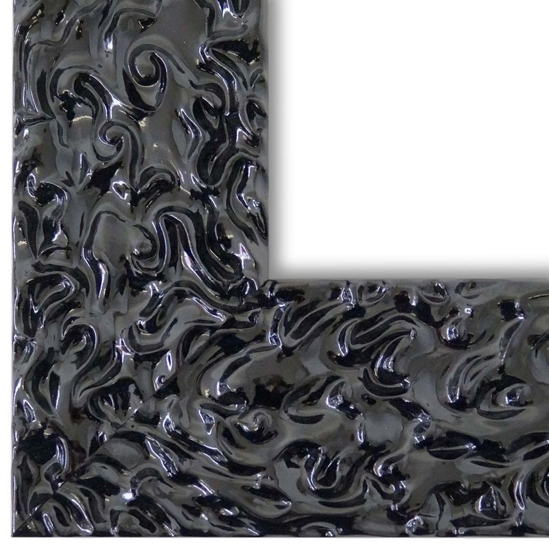 Bilderrahmen Bozen vintage retro verziert in Schwarz Lack 80x150 cm mit Plexiglas