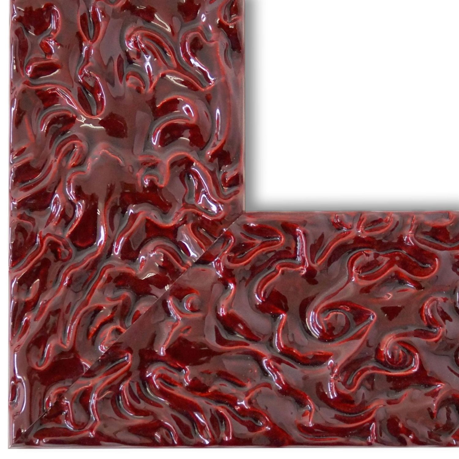 Bilderrahmen Bozen vintage retro verziert in Rot Lack 18x24 cm mit Normalglas