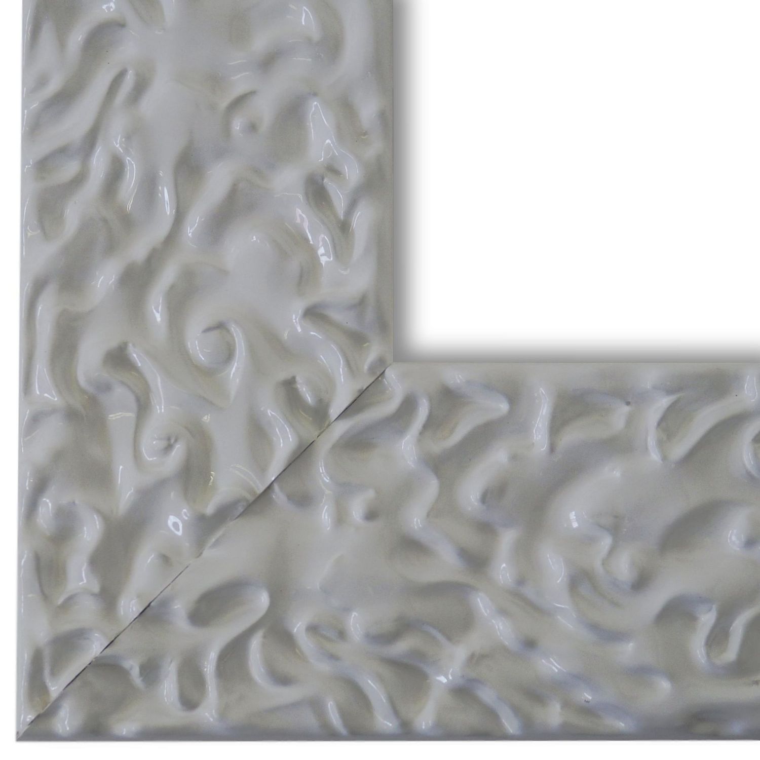 Bilderrahmen Bozen vintage retro verziert in Weiß Lack 40x60 cm mit Normalglas