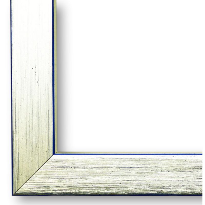 Bilderrahmen Erlangen modern retro in Silber Blau 50x120 cm mit Plexiglas