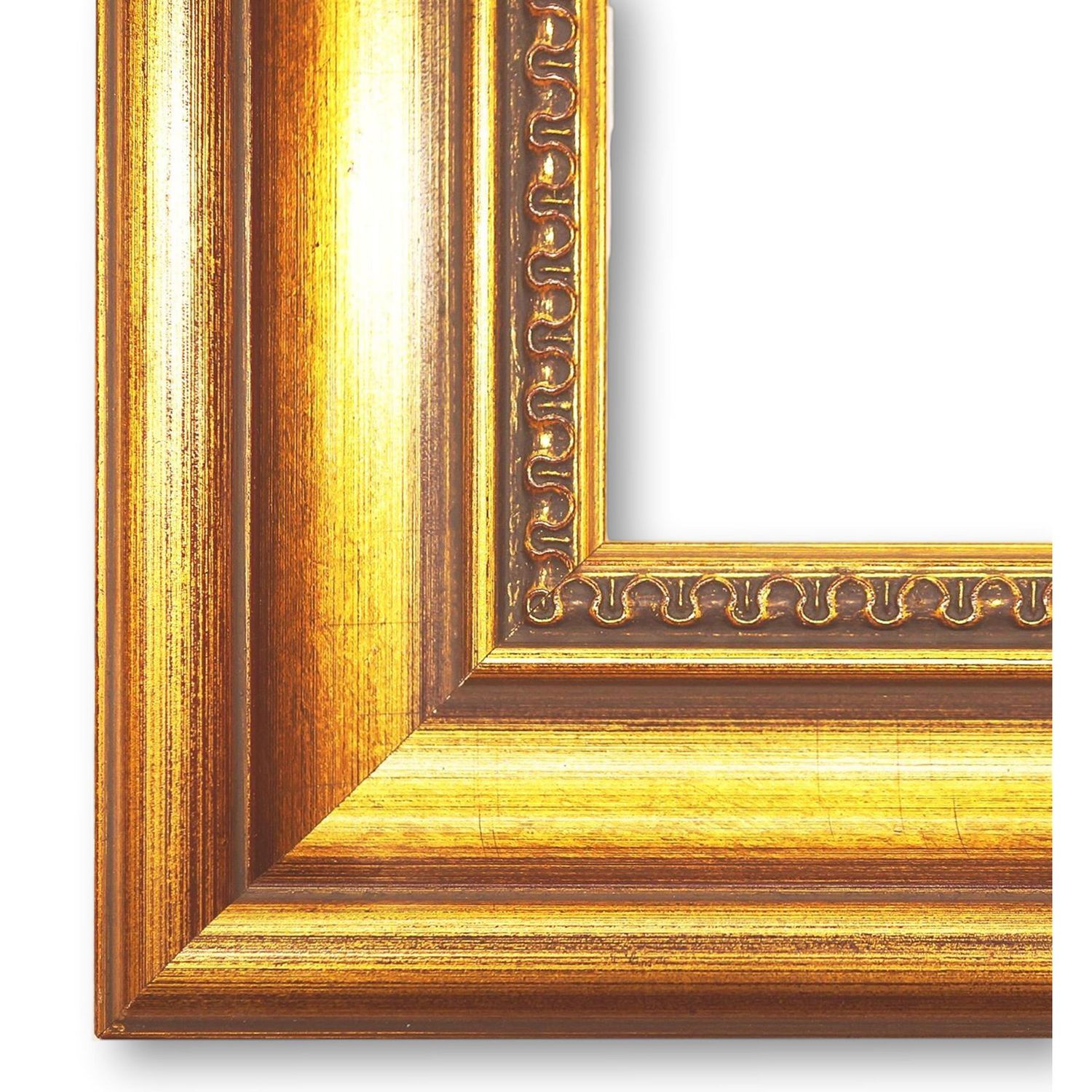 Bilderrahmen Fürth modern retro in Gold 80x100 cm ohne Glas