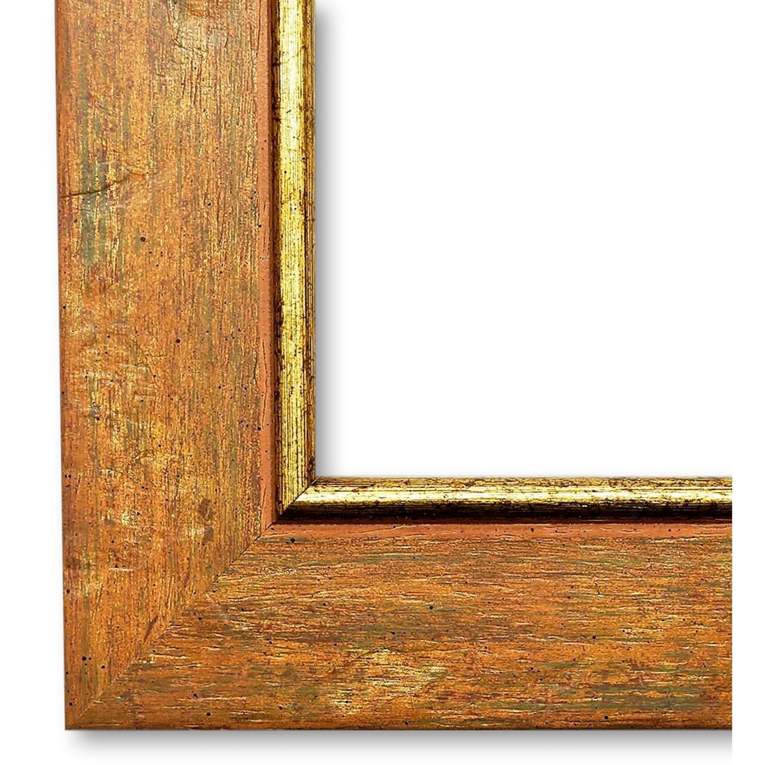 Bilderrahmen Hallstadt antik vintage in Braun Gold 3 DIN A1 mit Museumsglas