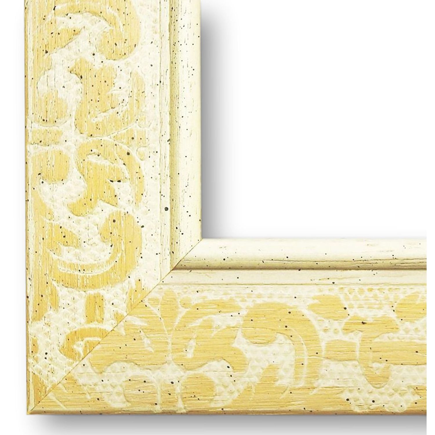 Bilderrahmen Hallstadt antik vintage in Beige Weiß DIN A3 mit Museumsglas