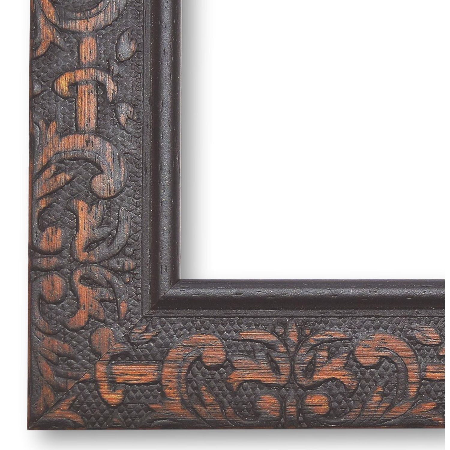 Bilderrahmen Hallstadt antik vintage in Schwarz Braun 28x35 cm mit Normalglas