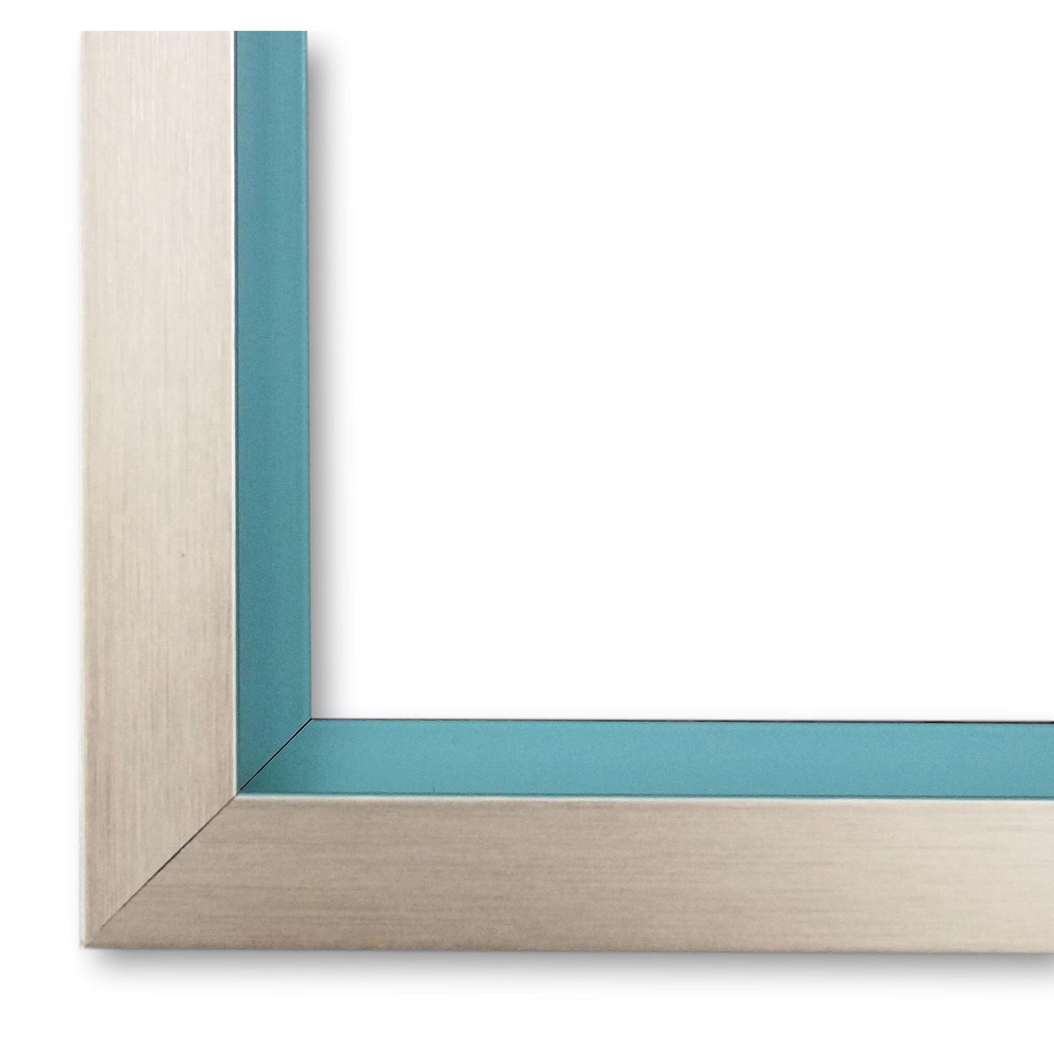 Bilderrahmen Herzogenaurach modern schlicht in Silber Türkis DIN A3 ohne Glas