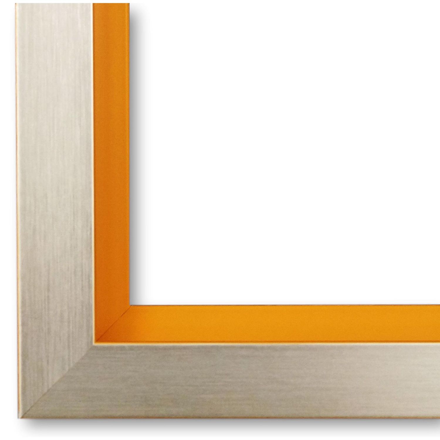 Bilderrahmen Herzogenaurach modern schlicht in Silber Orange 60x110 cm mit Plexiglas