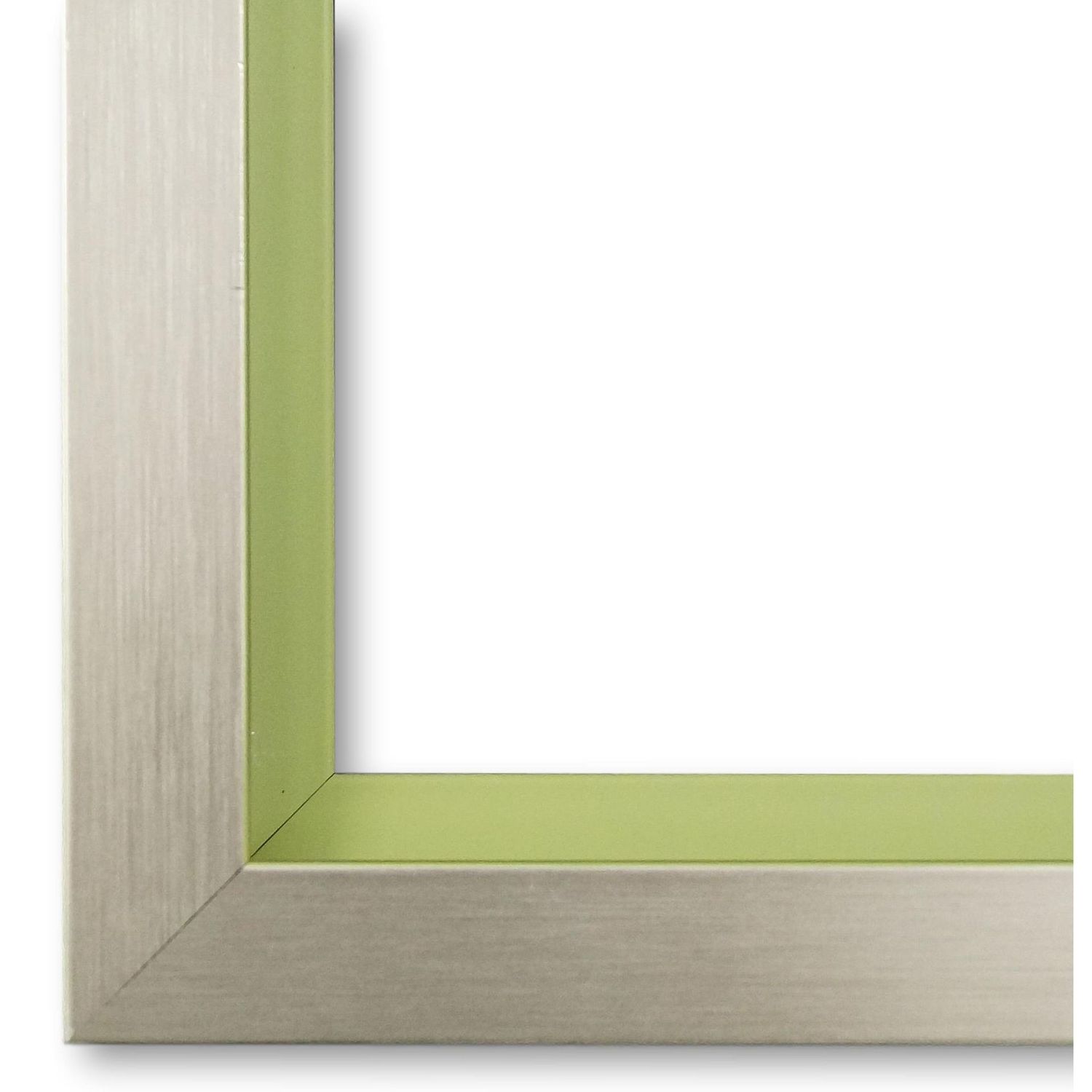 Bilderrahmen Herzogenaurach modern schlicht in Silber Grün 70x70 cm mit Plexiglas