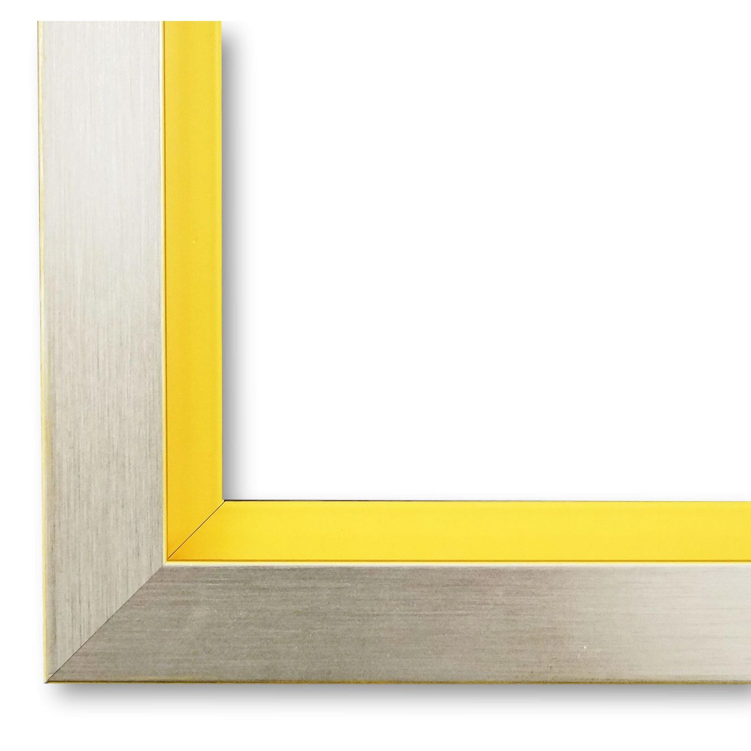 Bilderrahmen Herzogenaurach modern schlicht in Silber Gelb 80x140 cm mit Plexiglas