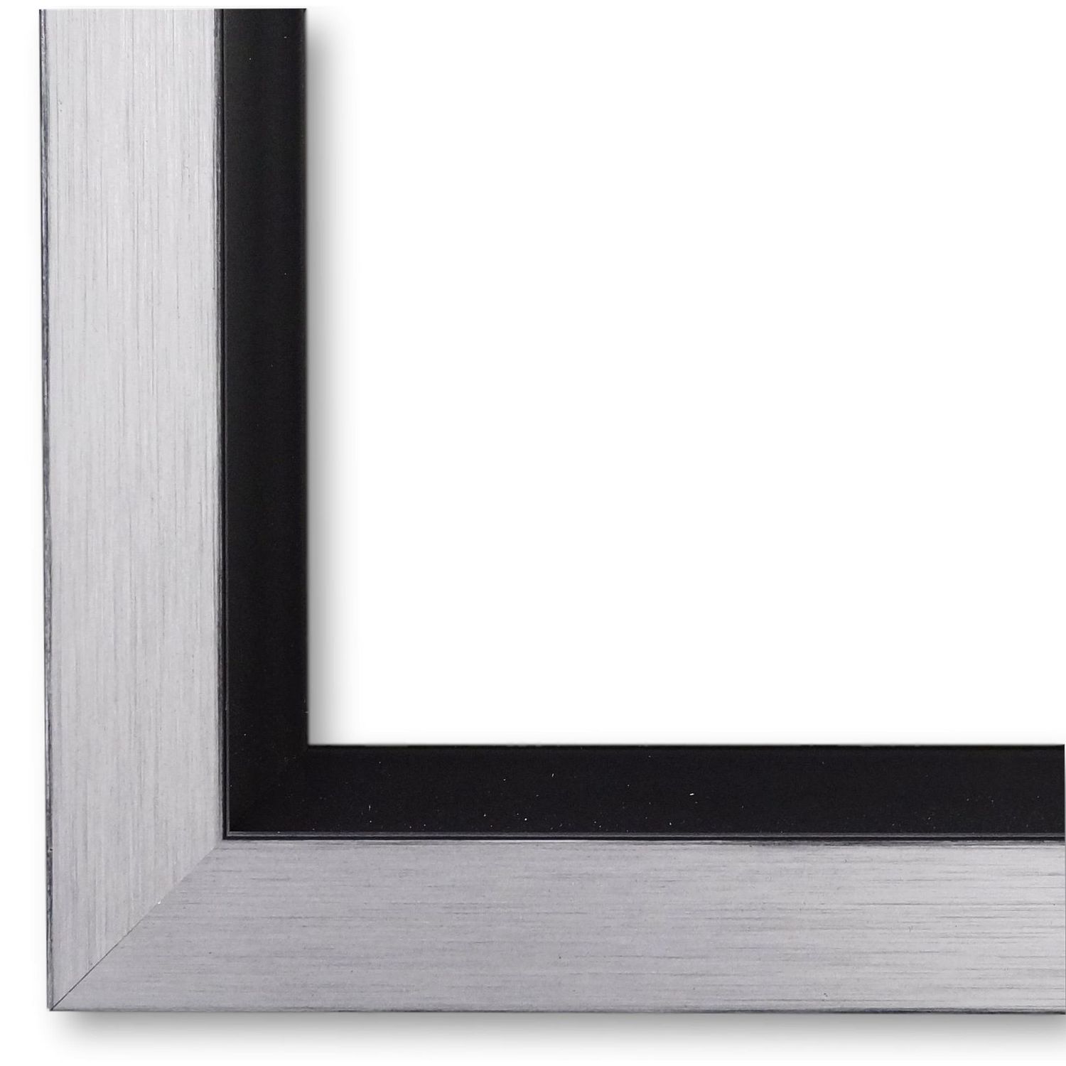 Bilderrahmen Herzogenaurach modern schlicht in Silber Schwarz 50x140 cm ohne Glas