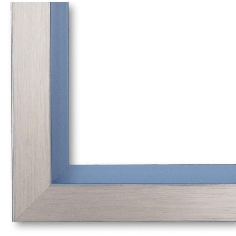 Bilderrahmen Herzogenaurach modern schlicht in Silber Blau 90x90 cm ohne Glas