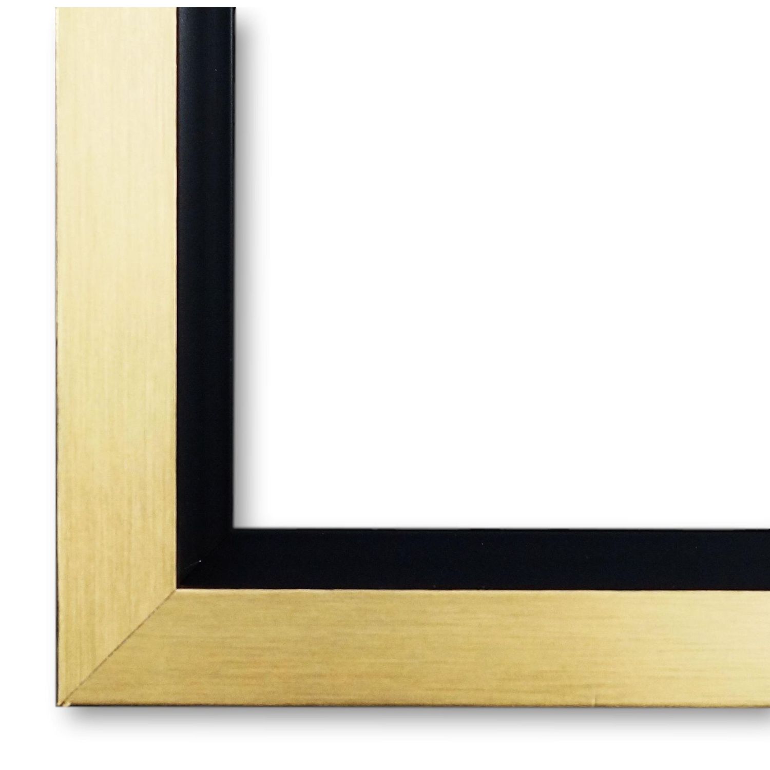 Bilderrahmen Herzogenaurach modern schlicht in Gold Schwarz 60x100 cm ohne Glas