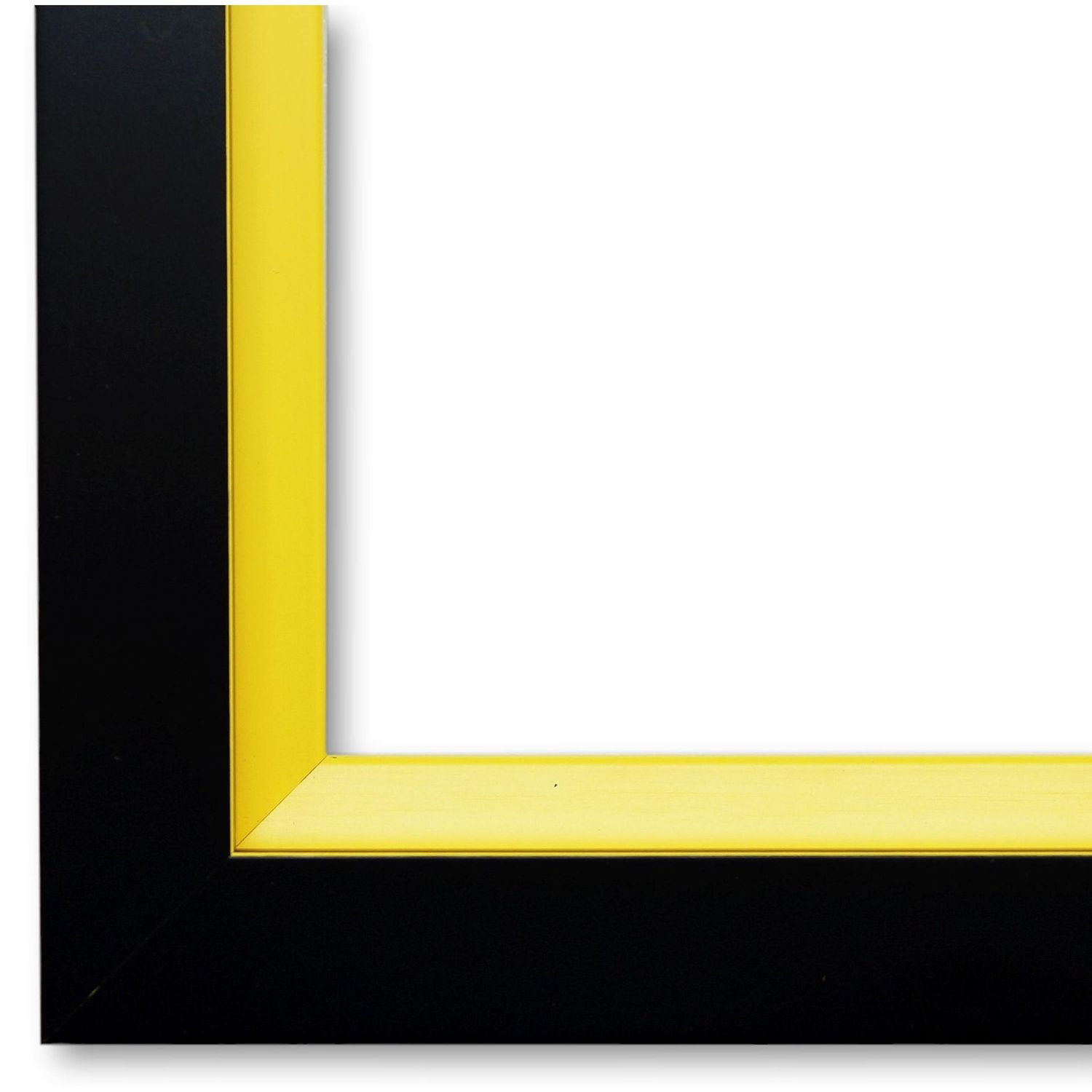 Bilderrahmen Herzogenaurach modern schlicht in Schwarz Gelb 50x90 cm mit Museumsglas