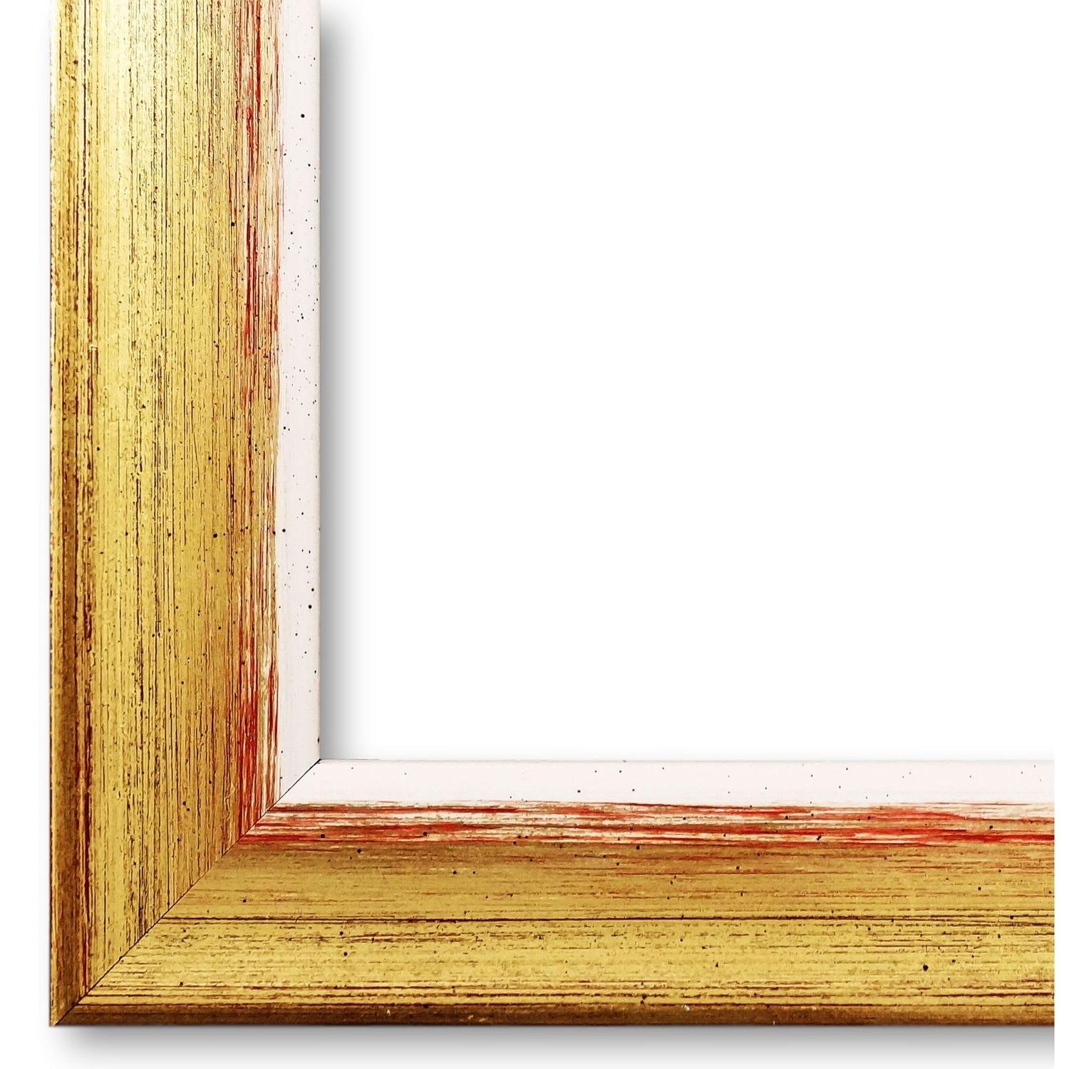 Bilderrahmen Ingolstadt vintage shabby in Gold Rot Weiß 100x100 cm ohne Glas