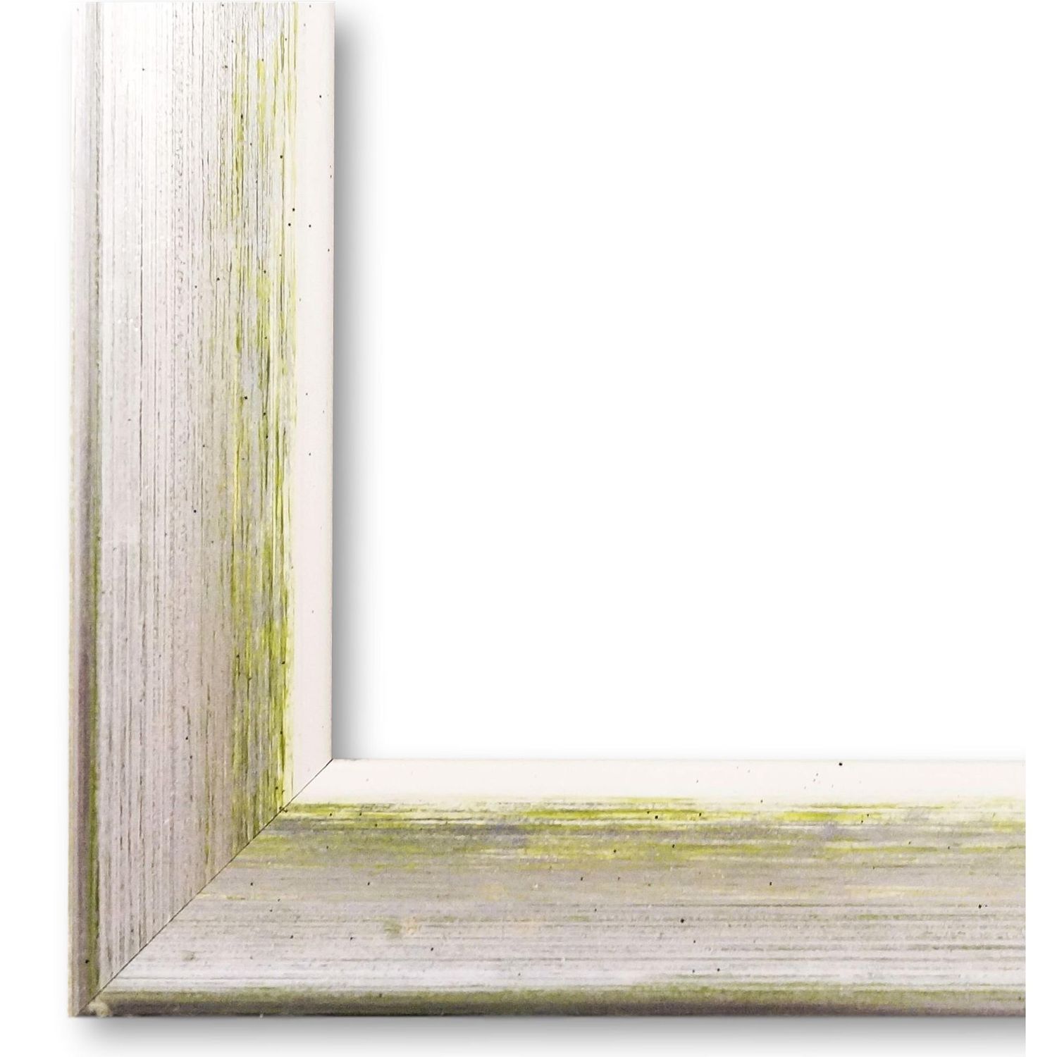 Bilderrahmen Ingolstadt vintage shabby in Silber Grün Weiß 60x90 cm mit Normalglas