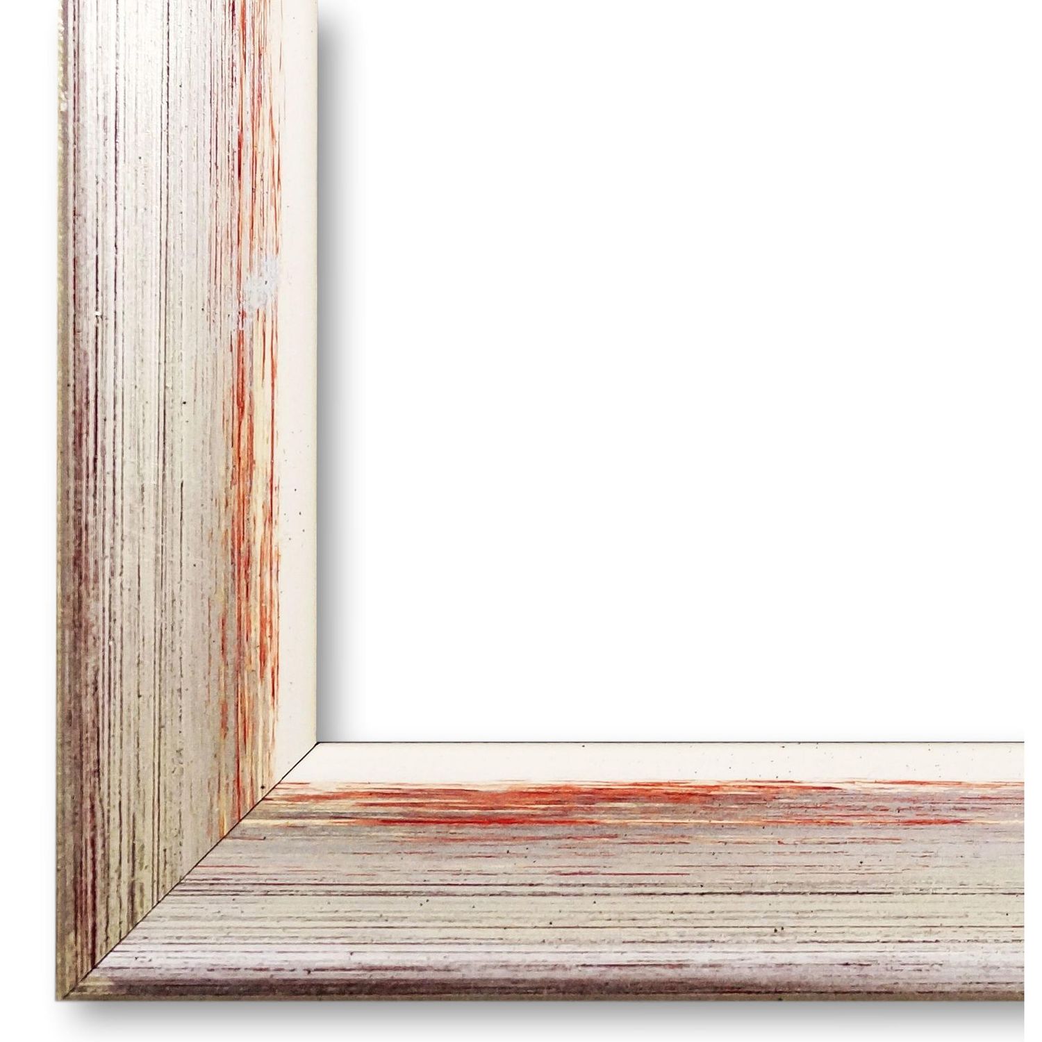 Bilderrahmen Ingolstadt vintage shabby in Silber Rot Weiß DIN A3 mit Museumsglas