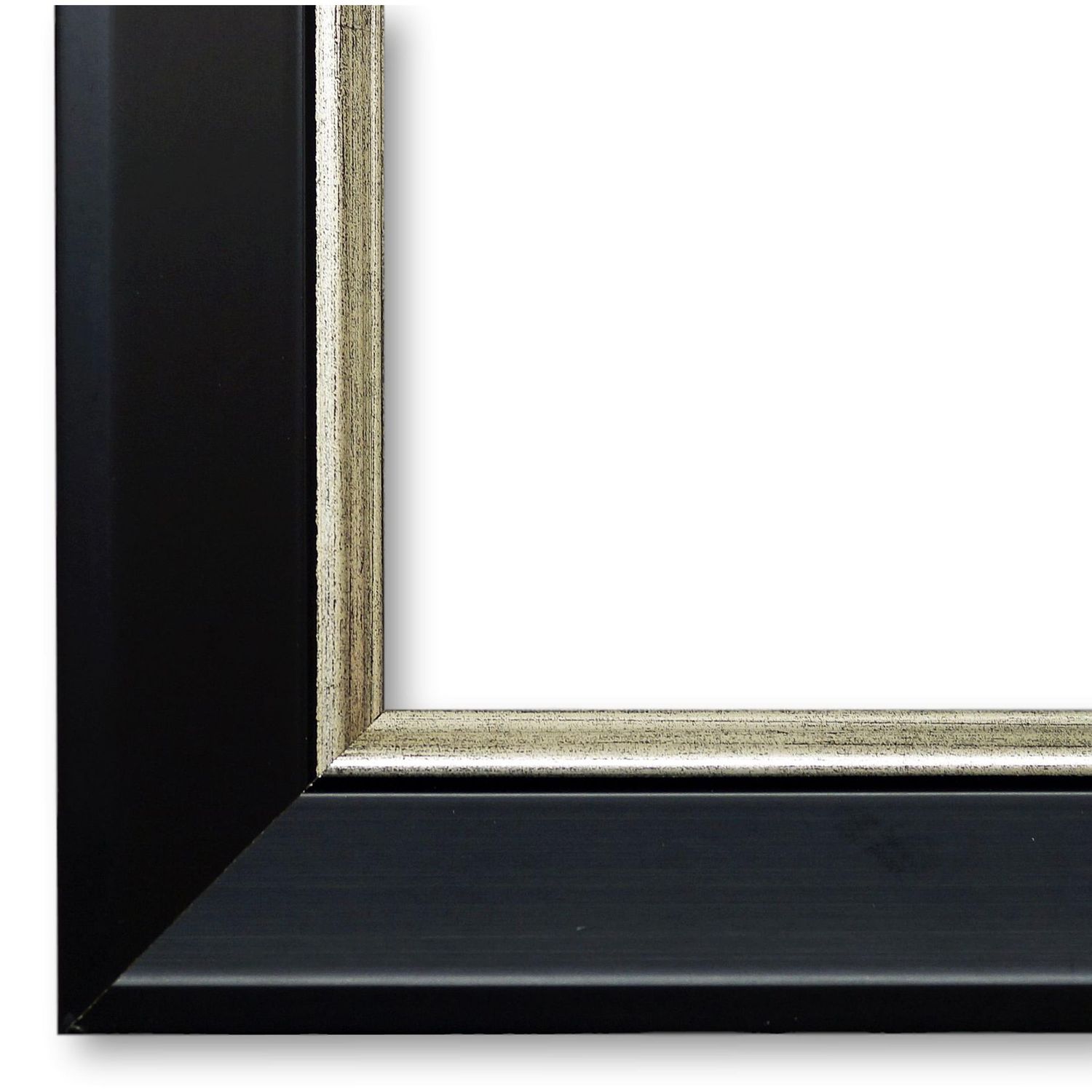 Bilderrahmen Ismaning modern schlicht in Schwarz Silber 40x50 cm ohne Glas