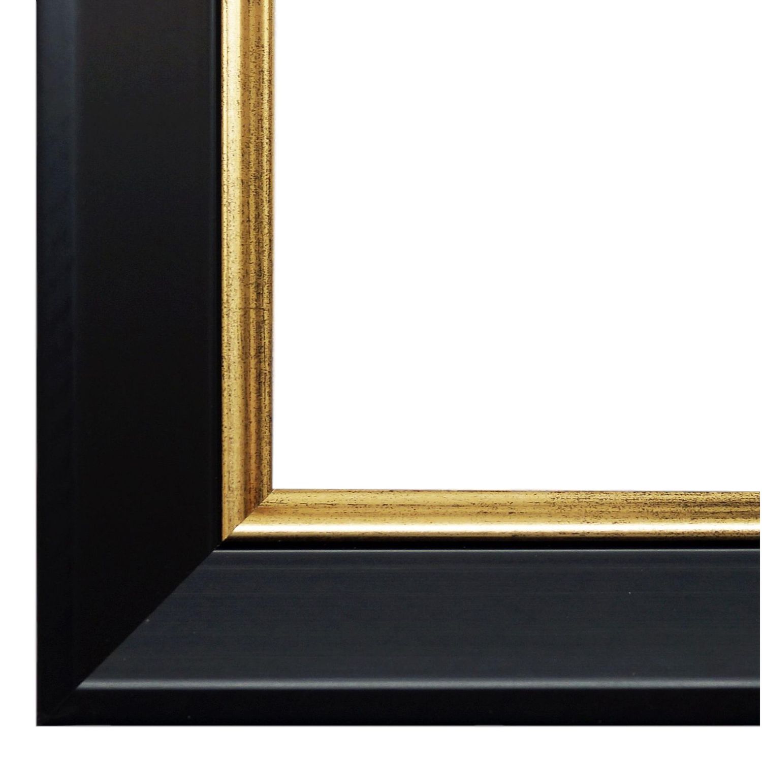 Bilderrahmen Ismaning modern schlicht in Schwarz Gold 40x90 cm ohne Glas