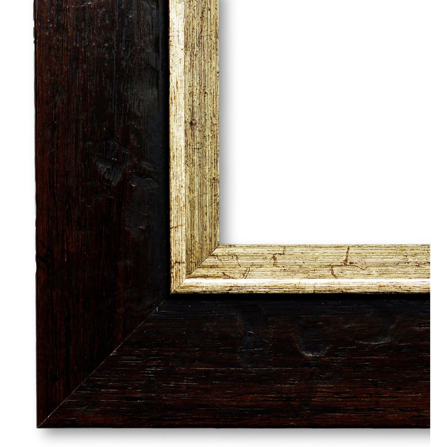 Bilderrahmen Ludwigsstadt antik vintage in Braun Silber 100x140 cm ohne Glas