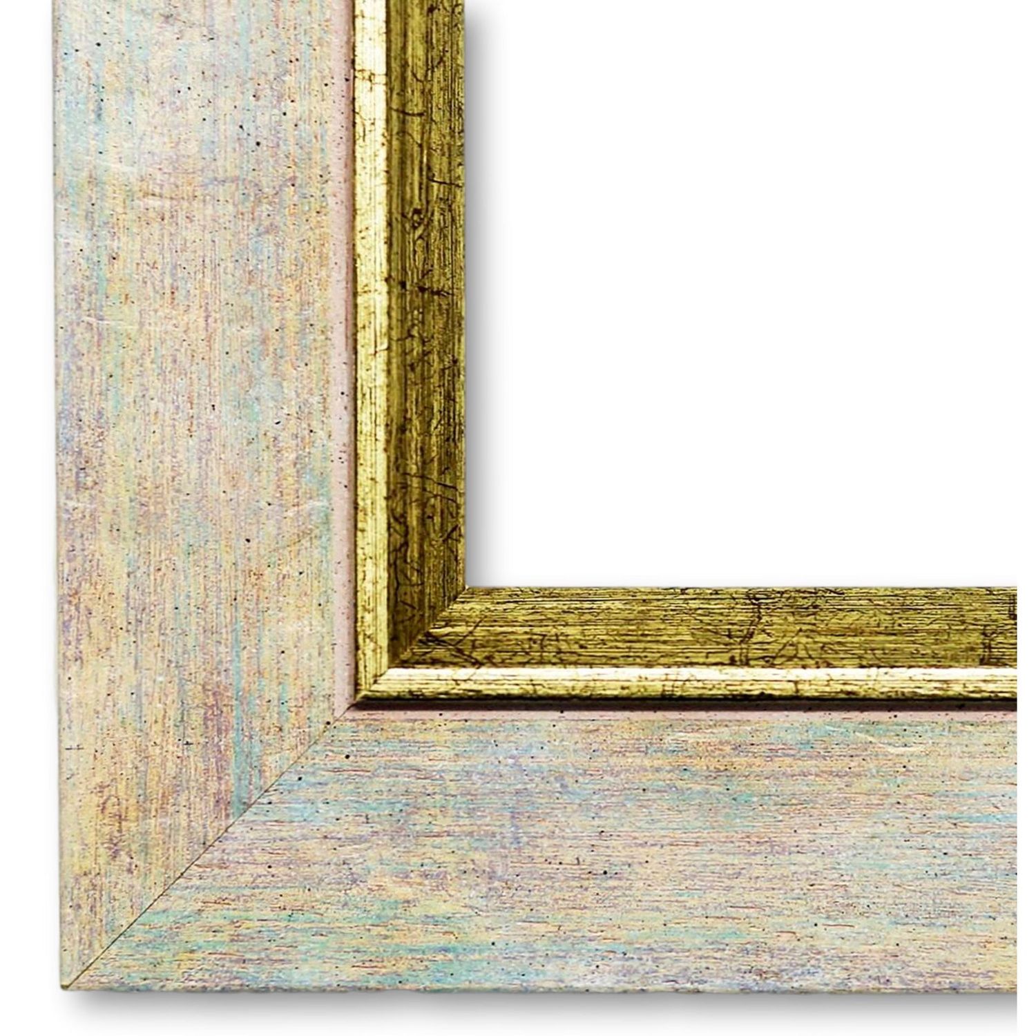 Bilderrahmen Ludwigsstadt antik vintage in Beige Weiß Gold 70x170 cm mit Plexiglas