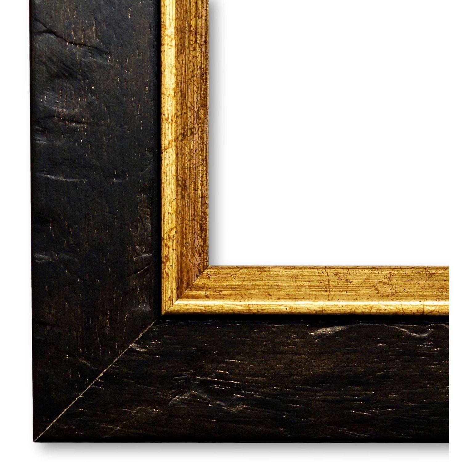 Bilderrahmen Ludwigsstadt antik vintage in Dunkel-Braun Gold 30x60 cm mit Museumsglas